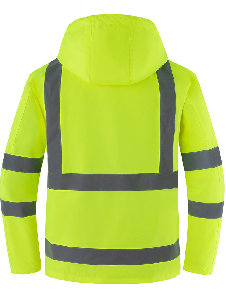 Ubon Men's Reflective Rain Jacket, Waterproof Hi Vis Rain