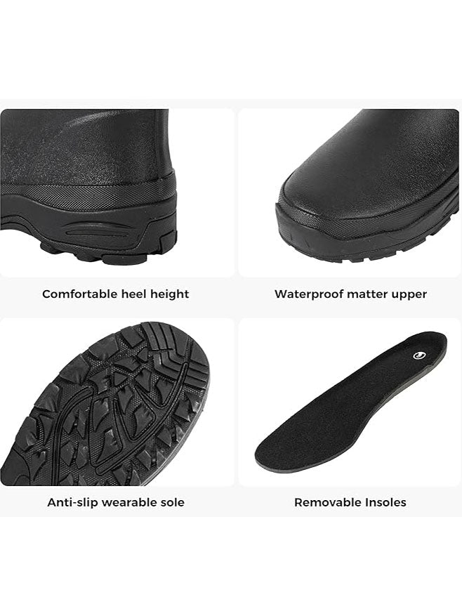 Ubon Rain Boots for Men Waterproof Rubber Boots Outdoor Work Garden Boots