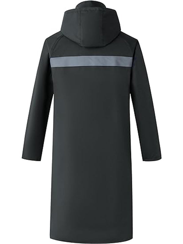 Ubon Mens Long Rain Coat Waterproof with Hood, Lightweight Rain